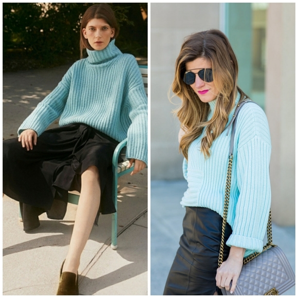vinceChunky Ribbed Cashmere Wool Blend Sweater